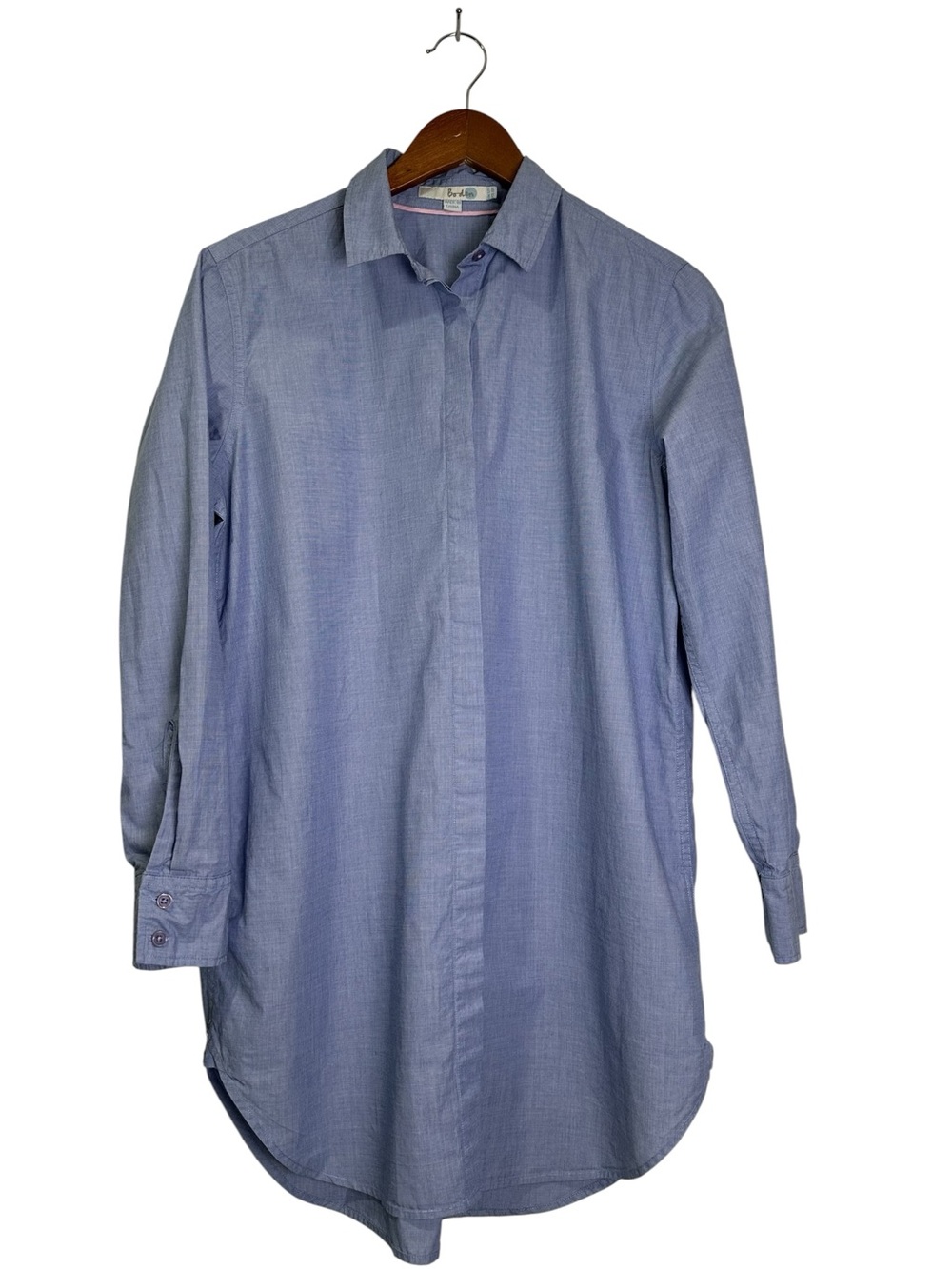 Boden Women’s 8R Classic Blue Longline Button-Down Shirt Tunic